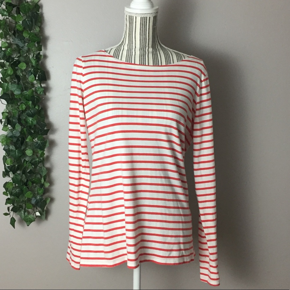 Kids Boden white & red long sleeve shirt sz 8
